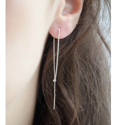 Boucles d'oreilles chaine - argent 925