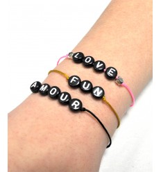 Perle alphabet - noir