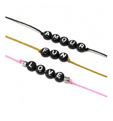 Perle alphabet - noir