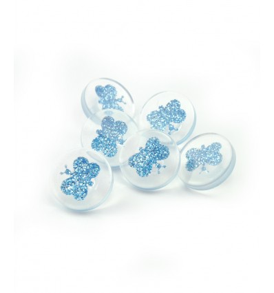 Bouton papillon à paillettes