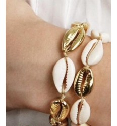 Perle cauri peinte - argenté