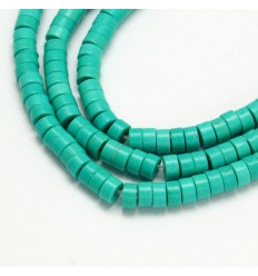 Chapelet perles rondelles Heishi 6mm vert fluo