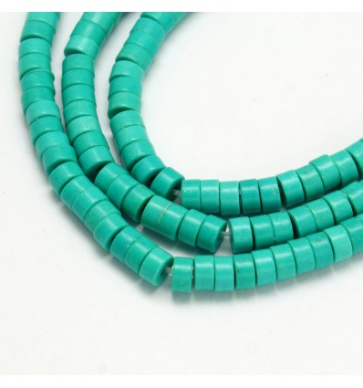 Chapelet perles rondelles Heishi 6mm vert fluo