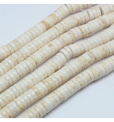 Chapelet perles rondelles Heishi 6mm Howlite