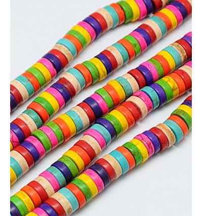 Chapelet perles rondelles Heishi 6mm Howlite