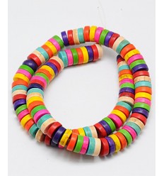 Chapelet perles rondelles Heishi 6mm Howlite