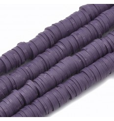 Chapelet perles rondelles Heishi 6mm mauve