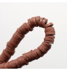 Chapelet perles rondelles Heishi 6mm marron