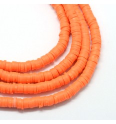 Chapelet perles rondelles Heishi 6mm marron