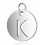 Pendentif médaille Alphabet acier inoxydable