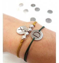 Pendentif médaille Alphabet acier inoxydable