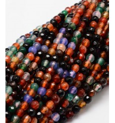 Chapelet pierre - agate teintée 4mm