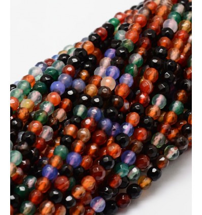 Chapelet pierre - agate teintée 4mm