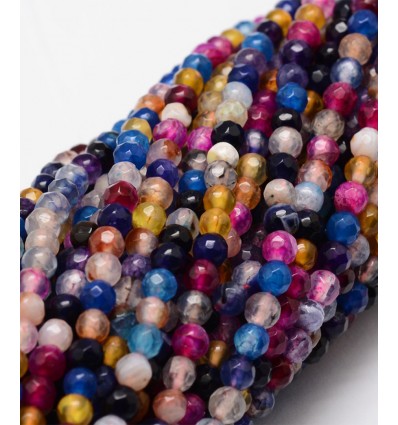 Chapelet pierre - agate teintée 4mm