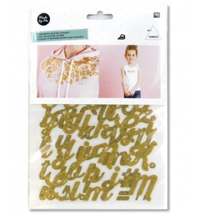 Alphabet à repasser glitter or.