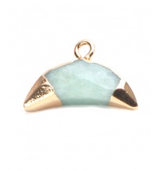 Pendentif dent à facette semi-précieuse