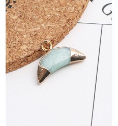 Pendentif dent à facette semi-précieuse