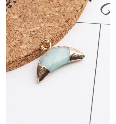 Pendentif dent à facette semi-précieuse