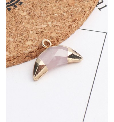 Pendentif double corne semi-précieuse