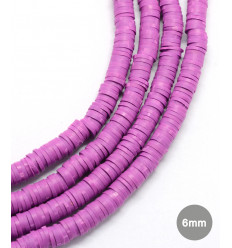 Chapelet perles rondelles Heishi 6mm rose