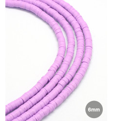 Chapelet perles rondelles Heishi 6mm fuchsia