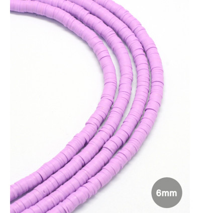 Chapelet perles rondelles Heishi 6mm fuchsia