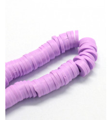 Chapelet perles rondelles Heishi 6mm fuchsia