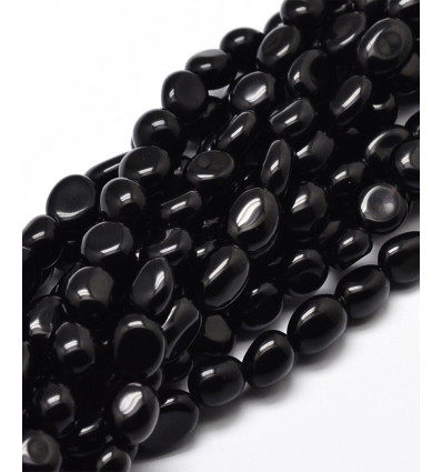 Perles semi-précieuses Agate noir (10pcs)