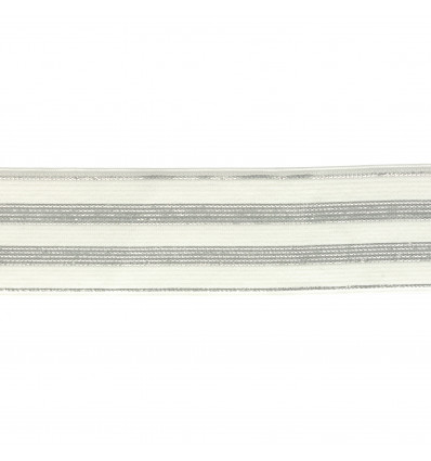 Elastique rayures lurex argent 30 mm