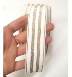 Elastique rayures lurex or 30 mm