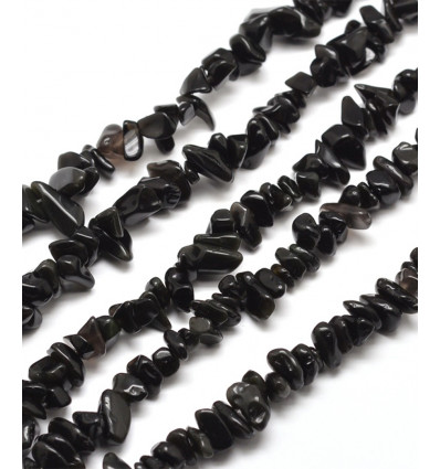 Chapelet pierre chips - obsidienne