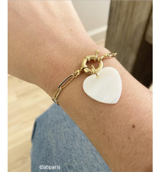 Pendentif nacre gros coeur