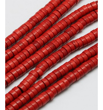 Chapelet perles rondelles Heishi 4mm Howlite