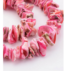 Chapelet coquillage chips - corail