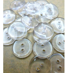 Bouton 13mm transparent 2 trous