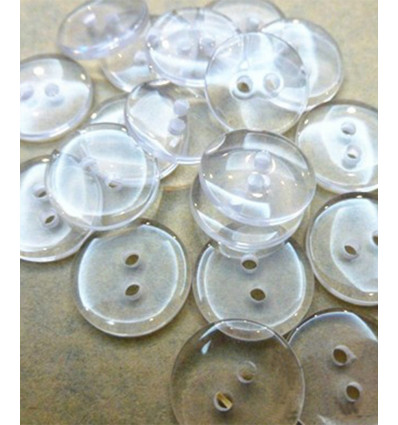 Bouton 13mm transparent 2 trous