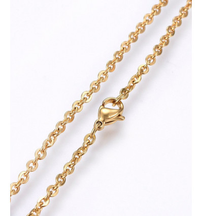 Collier chaine avec fermoir acier inoxydable