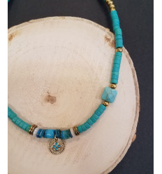 pendentif pastille trèfle émaillé