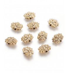 Perle fleur de lotus plaquée or