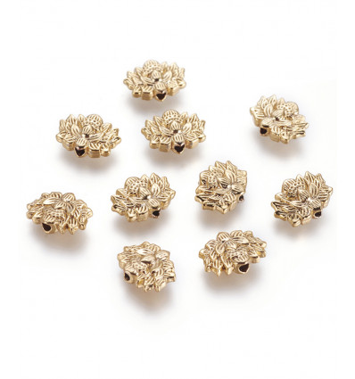 Perle fleur de lotus plaquée or