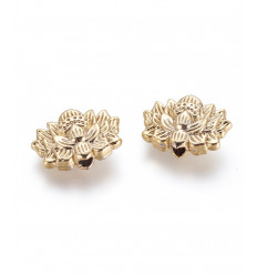 Perle fleur de lotus plaquée or