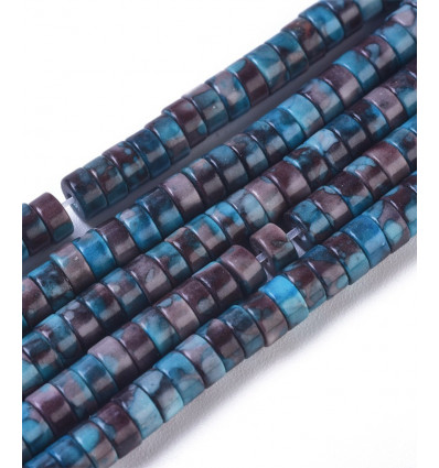 Chapelet Heishi en pierre de jade teintée 5mm