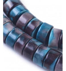 Chapelet Heishi en pierre de jade teintée 5mm