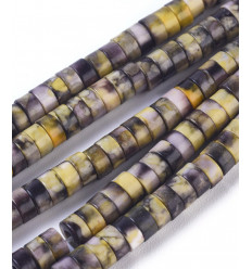 Chapelet Heishi en pierre de jade teintée 5mm