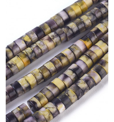 Chapelet Heishi en pierre de jade teintée 5mm