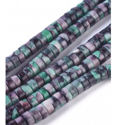 Chapelet Heishi en pierre de jade teintée 5mm