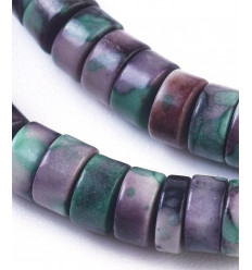 Chapelet Heishi en pierre de jade teintée 5mm