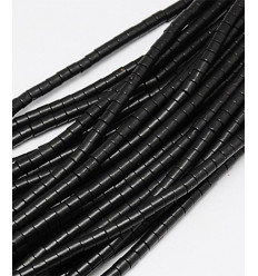 Chapelet perle tube en howlite noir