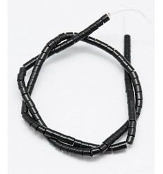Chapelet perle tube en howlite noir
