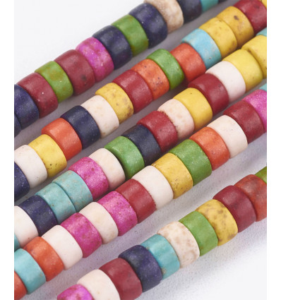 Chapelet perles rondelles Heishi 4mm Howlite